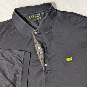 Bobby Jones Polo Shirt Mens L Black Masters Tournament Golf Logo CA00750